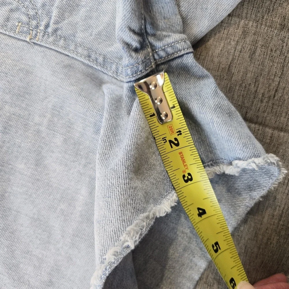 Old Navy Girl's Overall Shorts 100% Cotton‎ Light Wash Adjustable Straps XL